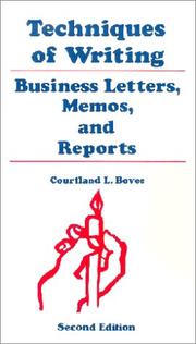 Cover of: Techniques of Writing Business Letters, Memos, and Reports