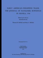 Cover of: Early American-Philippine Trade: The Journal of Nathaniel Bowditch in Manila, 1796