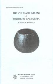 Cover of: Chumash Indians of Southern California | Eugene Anderson