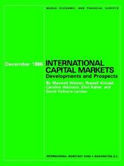 Cover of: International Capital Markets: Developments and Prospects/December 1986 (International Capital Markets Development, Prospects and Key Policy Issues)