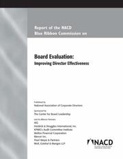 Cover of: Board Evaluation: Improving Director Effectiveness