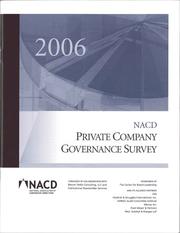 2006 Private Company Governance Survey by National Association of Corporate Directors