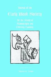 Cover of: Journal of the Early Book Society volume 9