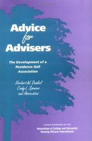 Cover of: Advice for Advisers : the Development of a Residence Hall Association, Second Edition