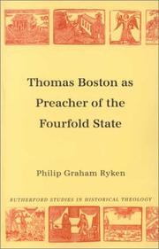 Cover of: Thomas Boston: Preacher of the Fourfold State