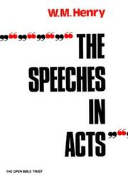 Cover of: The Speeches in Acts