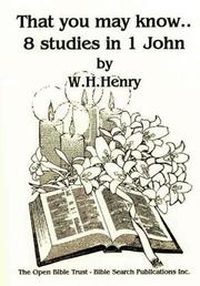 Cover of: That You May Know...: 8 Studies in 1 John