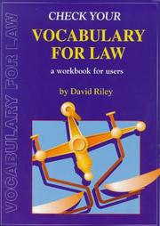 Cover of: Check Your Vocabulary for Law (Check Your Vocabulary Workbooks) | Peter Collin Publishing