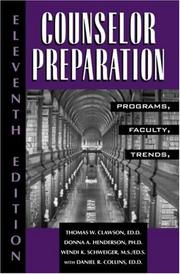 Cover of: Counselor Preparation: Programs, Faculty, Trends (Counselor Preparation)