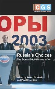 Cover of: Russia's Choices by Robert Skidelsky