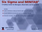 Cover of: Six Sigma and Minitab: A Tool Box Guide for Managers, Black Belts and Green Belts: WITH Six Sigma Tool Finder Software Licence