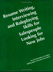 Cover of: Resume Writing Interviewing and Role-Playing Skills for Salespeople