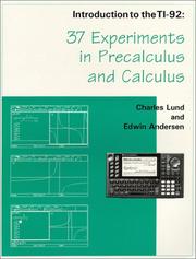 Cover of: Introduction to the TI-92 by Charles Lund, Edwin D. Andersen