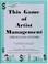 Cover of: This Game of Artist Management
