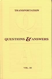 Cover of: Transportation Questions & Answers, Vol. 30