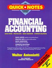Cover of: Financial Accounting (The Quick Notes Learning System)