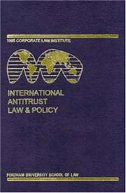 Cover of: International Antitrust Law & Policy by Barry Hawk, Barry Hawk