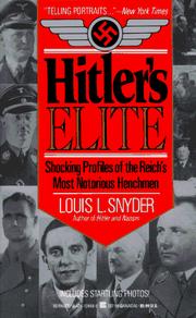 Cover of: Hitler's Elite