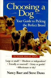 Cover of: Choosing a dog by Nancy Baer