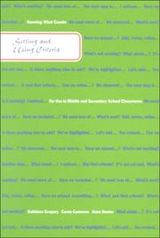 Cover of: Setting and Using Criteria: For Use in Middle and Secondary School Classrooms