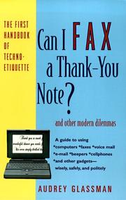 Cover of: Can I Fax a Thank-you Note? by Audrey Glassman