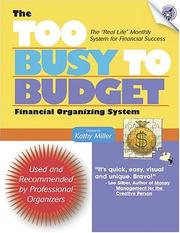 Cover of: The Too Busy to Budget Financial Organizing System