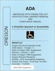 Cover of: ADA Americans with Disabilities Act Compliance Manual for Oregon