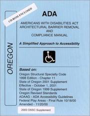 Cover of: ADA Americans with Disabilities Act Compliance Manual for Oregon with CD/ROM