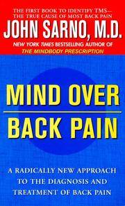 Cover of: Mind Over Back Pain by John Sarno