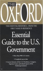 Cover of: The Oxford essential guide to the U.S. government by John J. Patrick, John J. Patrick