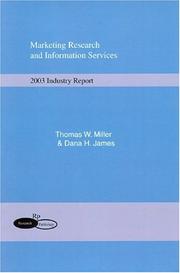 Cover of: Marketing Research Information Services by Thomas W. Miller, Dana H. James