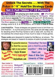 Cover of: Poker 6-7-8 Hold'Em Strategy Cards Set I: Full Tables (7-10 Players)