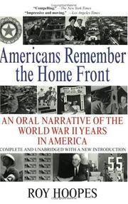 Cover of: Americans Remember the Homefront by Roy Hoopes