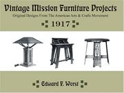 Cover of: Vintage Mission Furniture Projects: Original Designs from the American Arts and Crafts Movement
