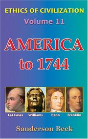 Cover of: America to 1744