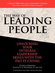 Cover of: The Way of Leading People by Patrick J. Warneka, Timothy H. Warneka, Laozi
