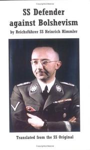 Cover of: SS Defender against Bolshevism by Heinrich Himmler