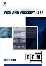 Cover of: WSH and VBScript Core | Jeffery Hicks