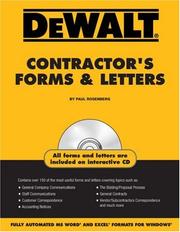 Cover of: DEWALT Contractor's Forms & Letters