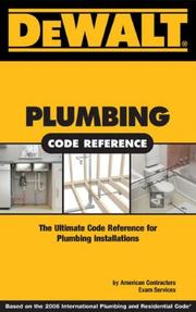 Plumbing Code Reference 2006 by American Contractors, Aces