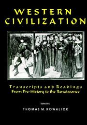 Cover of: Western Civilization: Pre-History to the Renaissance