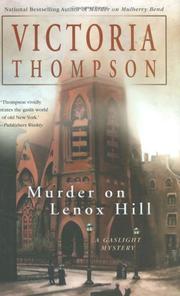 Cover of: Murder on Lenox Hill by Victoria Thompson