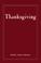 Cover of: Thanksgiving