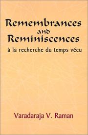 Cover of: Remembrances and Reminiscences