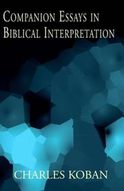 Cover of: Companion Essays in Biblical Interpretation