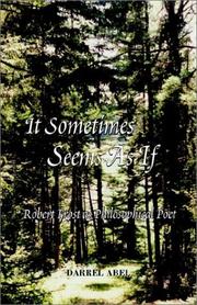 Cover of: It Sometimes Seems As If | Darrel Abel