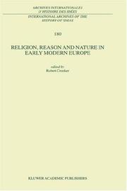 Cover of: Religion, Reason and Nature in Early Modern Europe (International Archives of the History of Ideas / Archives internationales d'histoire des idées)