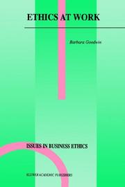Cover of: Ethics at Work (Issues in Business Ethics)