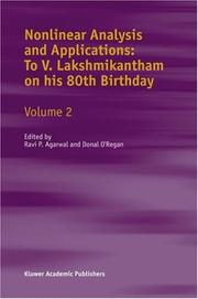 Cover of: Nonlinear Analysis and Applications: To V. Lakshmikantham on His 80th Birthday
