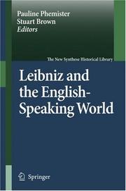 Cover of: Leibniz and the English-Speaking World (The New Synthese Historical Library)